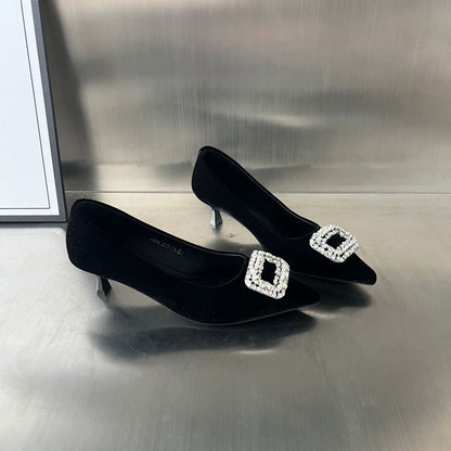 Damen Pumps mit Schmuck Spitze Elegant