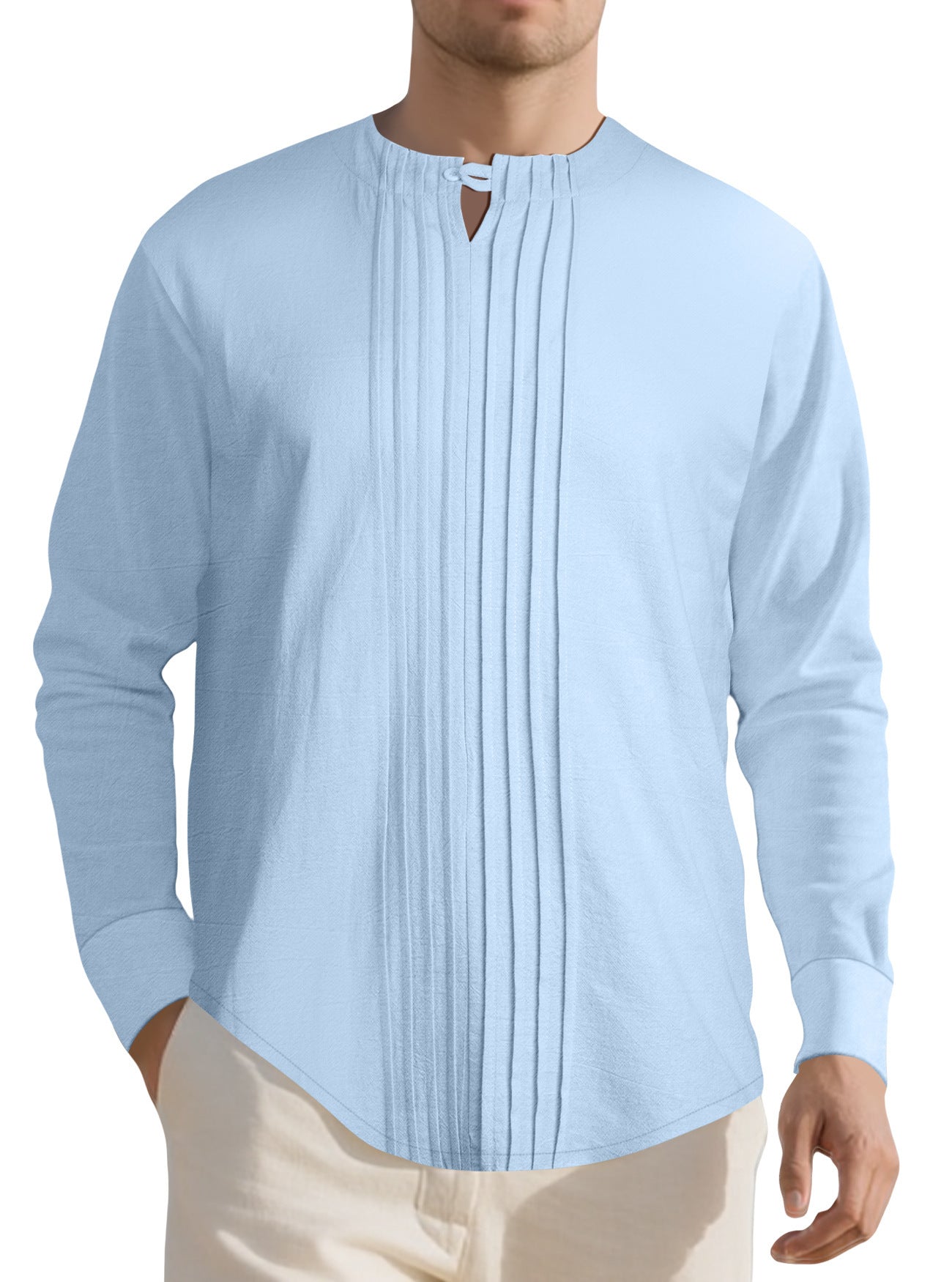 Herren Langarmhemd Elegant Strukturiert Modern