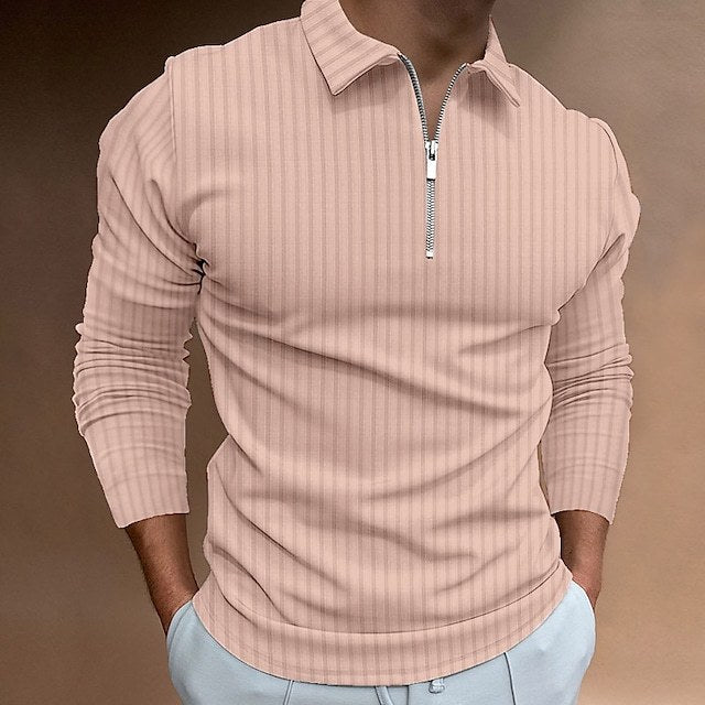 Herren Langarmshirt Sportlich Funktionales mit Reißverschluss
