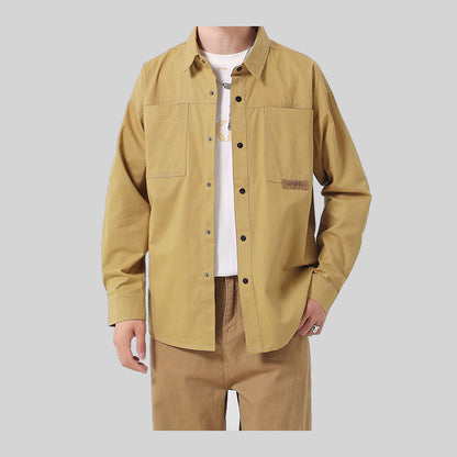 Herren Hemdjacke Lässig Taschenfreiraum Baumwolle Robust