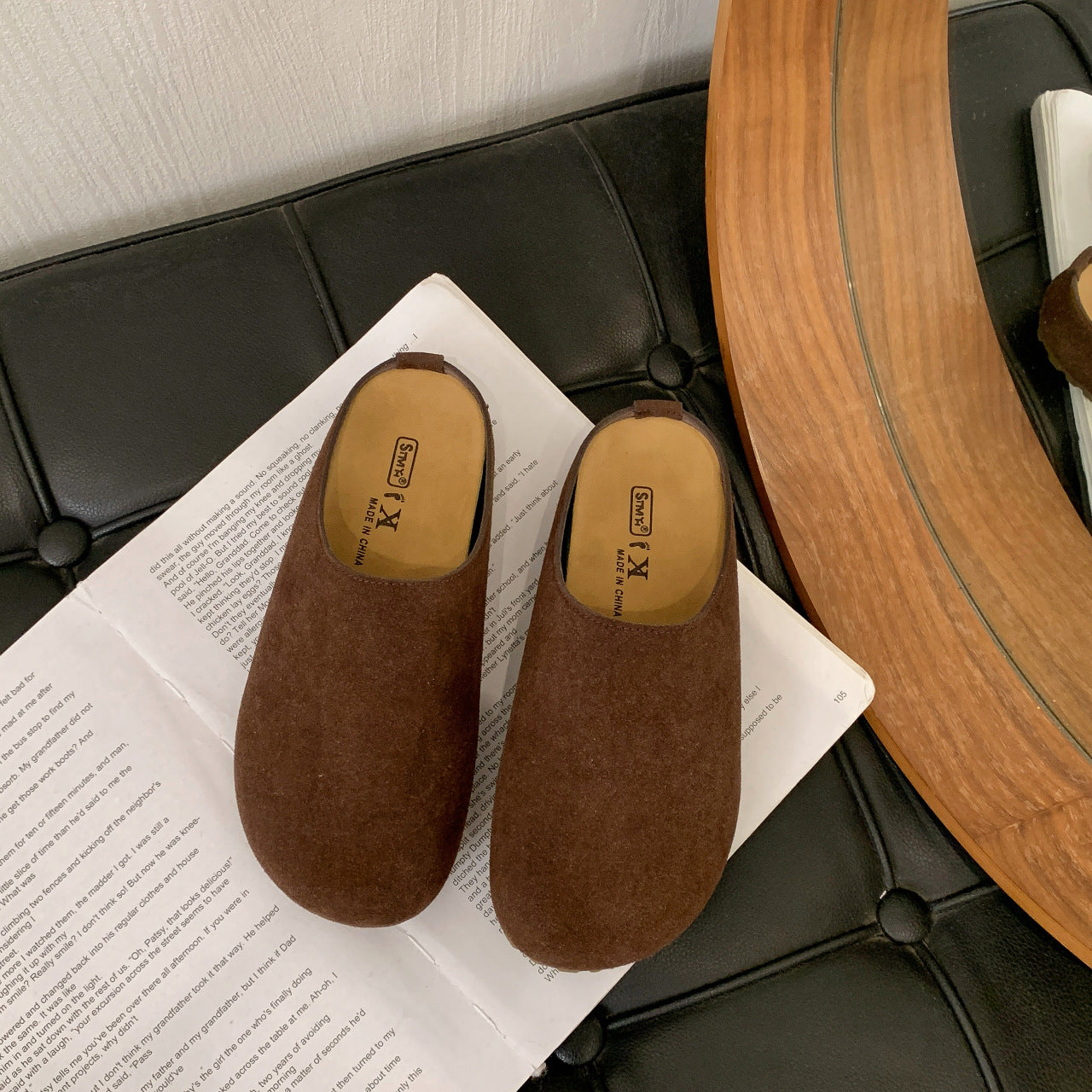 Damen Clogs Wildleder Bequem Ergonomisch
