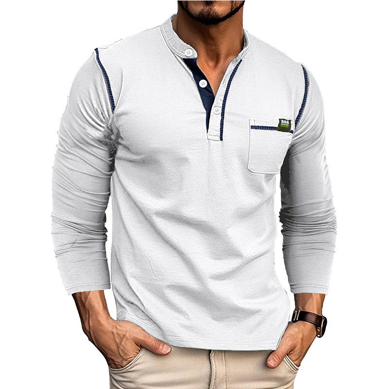 Herren Langarm-Shirt mit Brusttasche Modern Casual - BerlinGlamour
