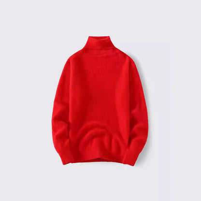 Herren Rollkragenpullover Weich Warm Strick