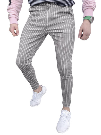 Herren elegante Slim-Fit Jeans im modernen Streifenmuster BerlinGlamour