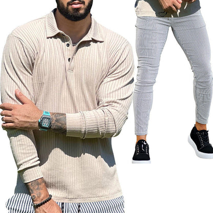 Herren Langarmshirt Sportlich Modern Strukturiert