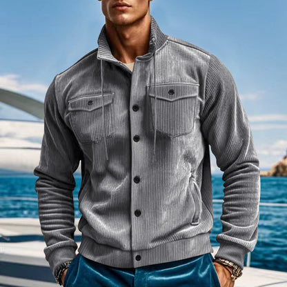 Herren Fleecejacke Warm mit Brusttaschen Reißverschluss