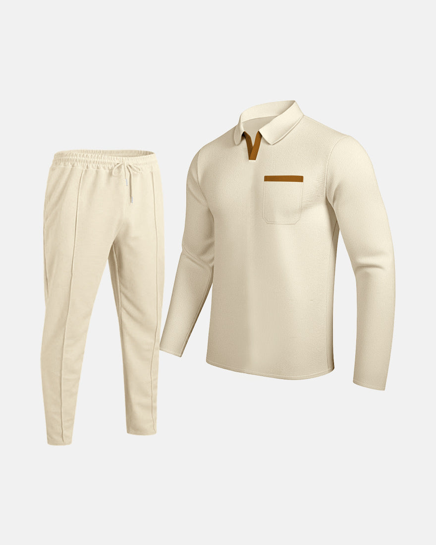 Herren Kombi Set Poloshirt Jogginghose Sportlich Modern