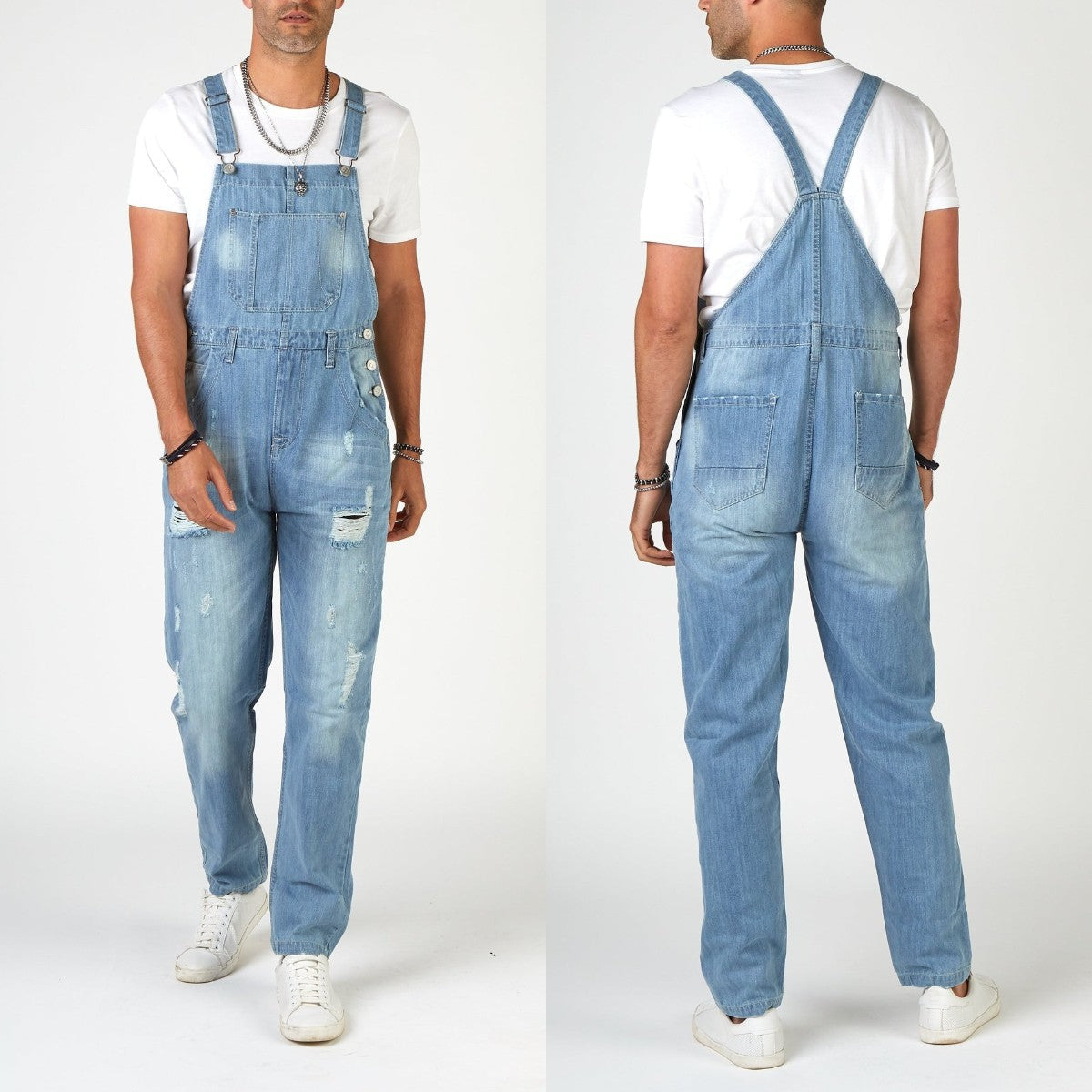 Herren Jeans Riss Hose Used Look Denim