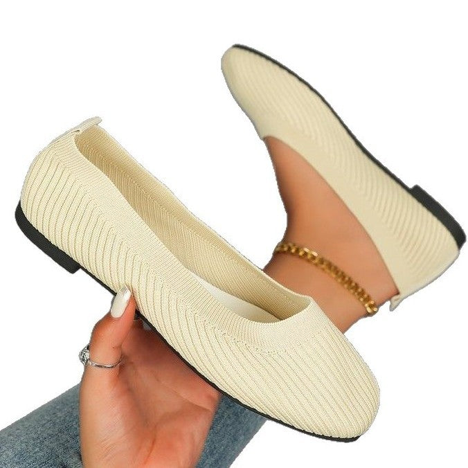 Damen Ballerinas Modisch Strukturiert Bequem