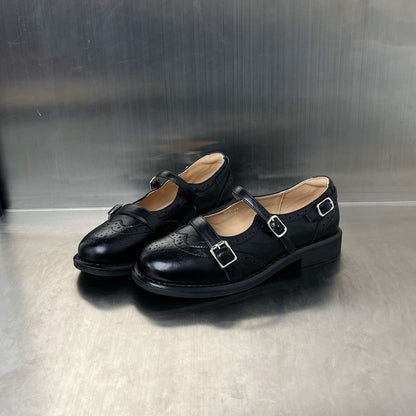 Elegante Damen Ballerinas mit Riemen und Lochmuster
