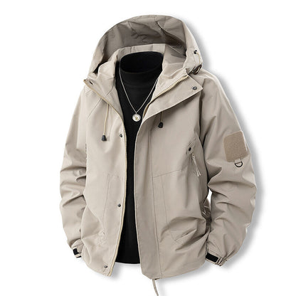 Herren Outdoor-Jacke Wasserdicht Atmungsaktiv Mit Kapuze
