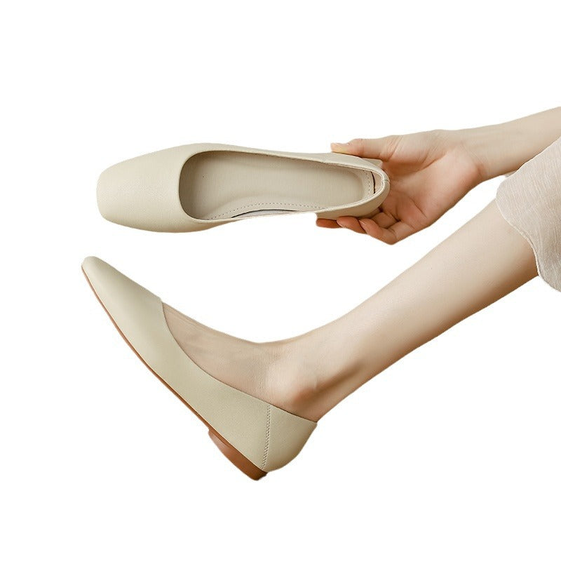Damen Ballerinas Elegante Komfort Lederschuhe