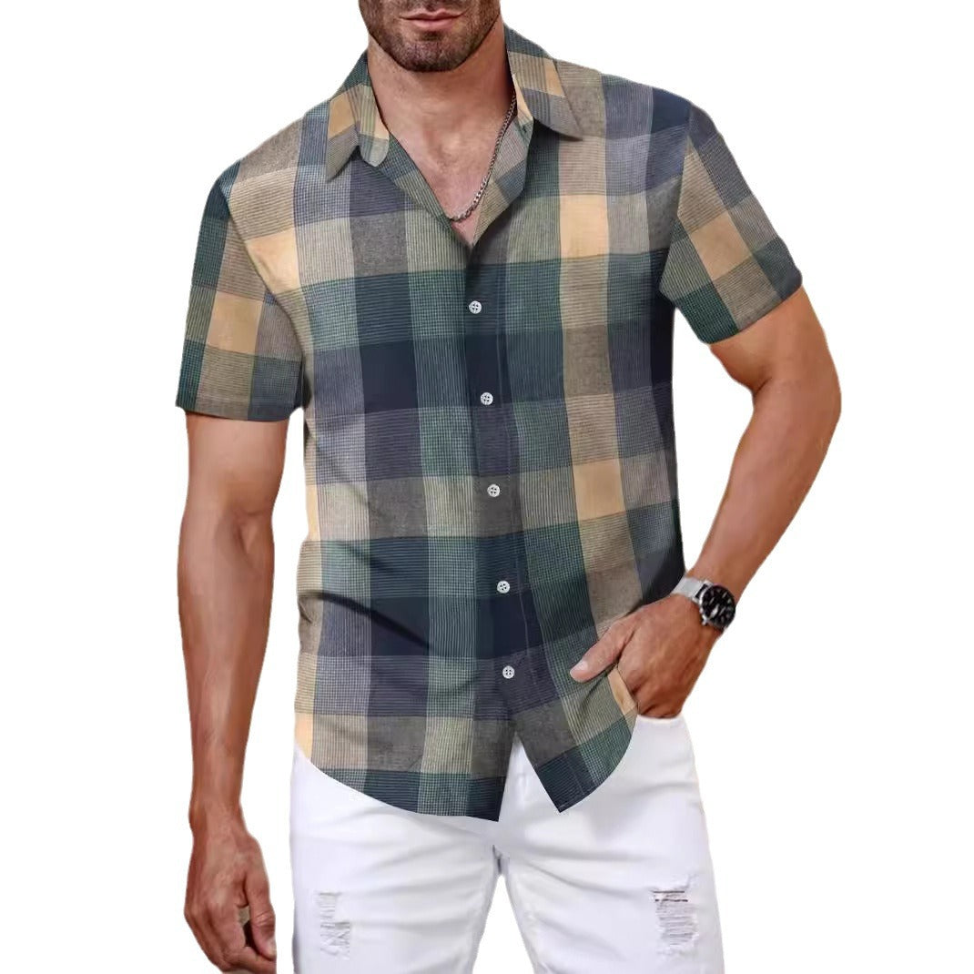 Herren Hemd Karomuster Kurzarm Berlin Style