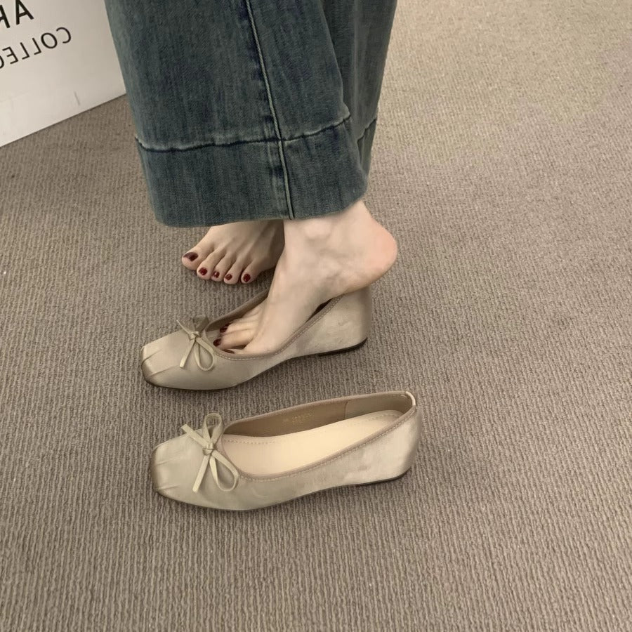 Damen Ballerinas Klassisch mit Schleife Flexibel - BerlinGlamour