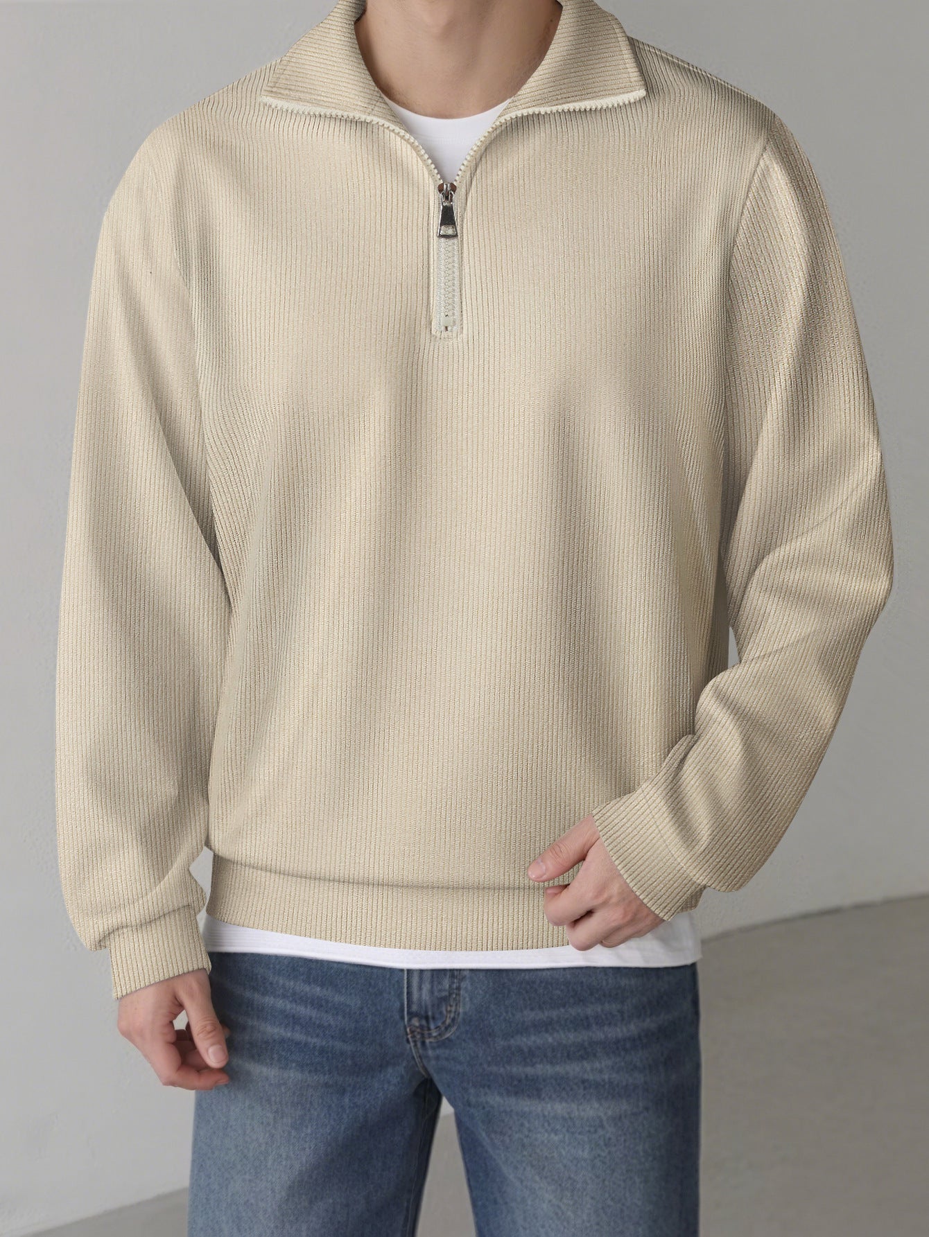 Herren Pullover Lässig Mit Reißverschluss Casual