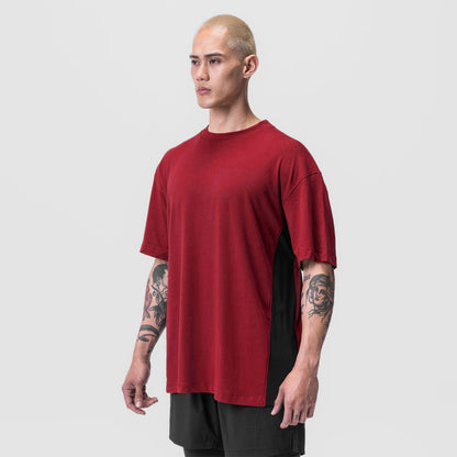 Herren Oversized T-Shirt mit Mesh-Einsätzen Großes Design