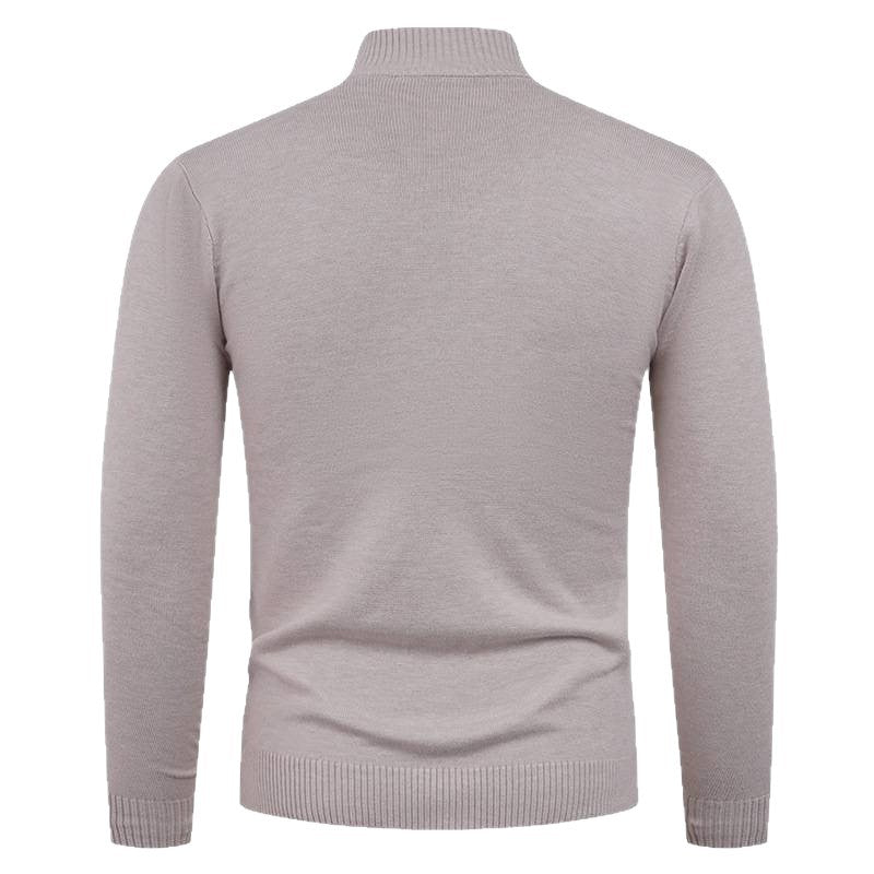 Herren Strickpullover Hochkragen Reißverschluss Warm