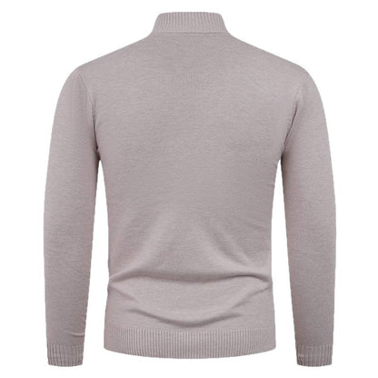 Herren Strickpullover Hochkragen Reißverschluss Warm