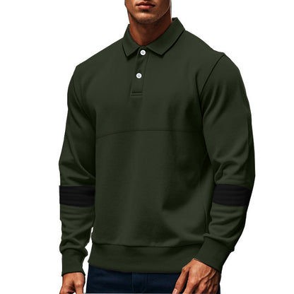 Herren Poloshirt Modern mit Kontrastärmeln Stehkragen