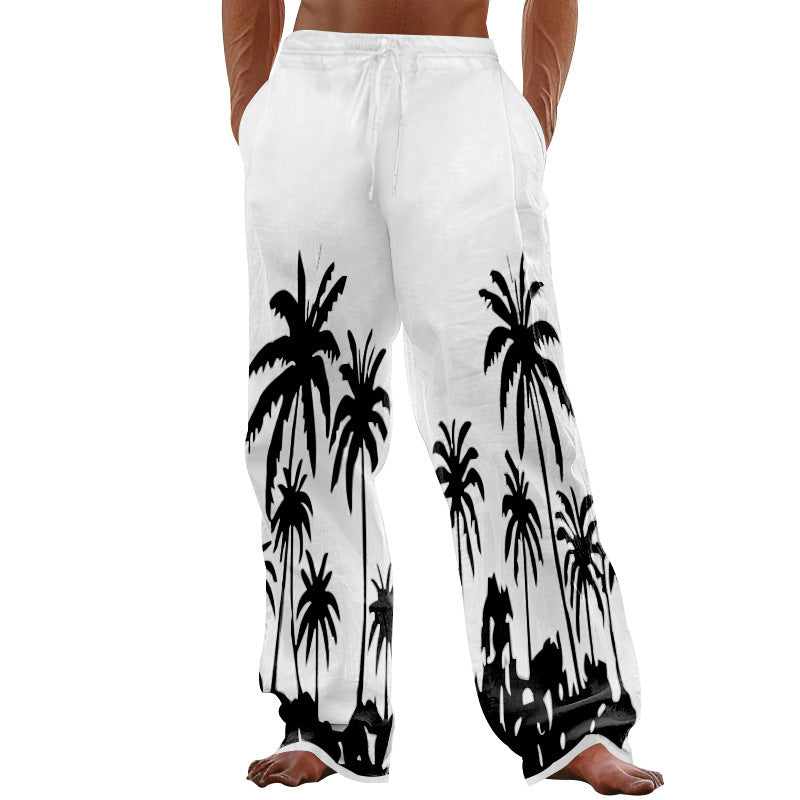Herren Strandhose Palmen Motiv Leicht Sommer - BerlinGlamour