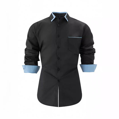 Herren Business Hemd Kontrast Akzent Modern Elegant