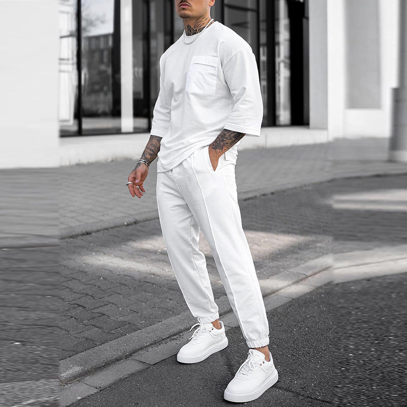 Herren Sport-Set Bequem Oversized T-Shirt Jogginghose - BerlinGlamour