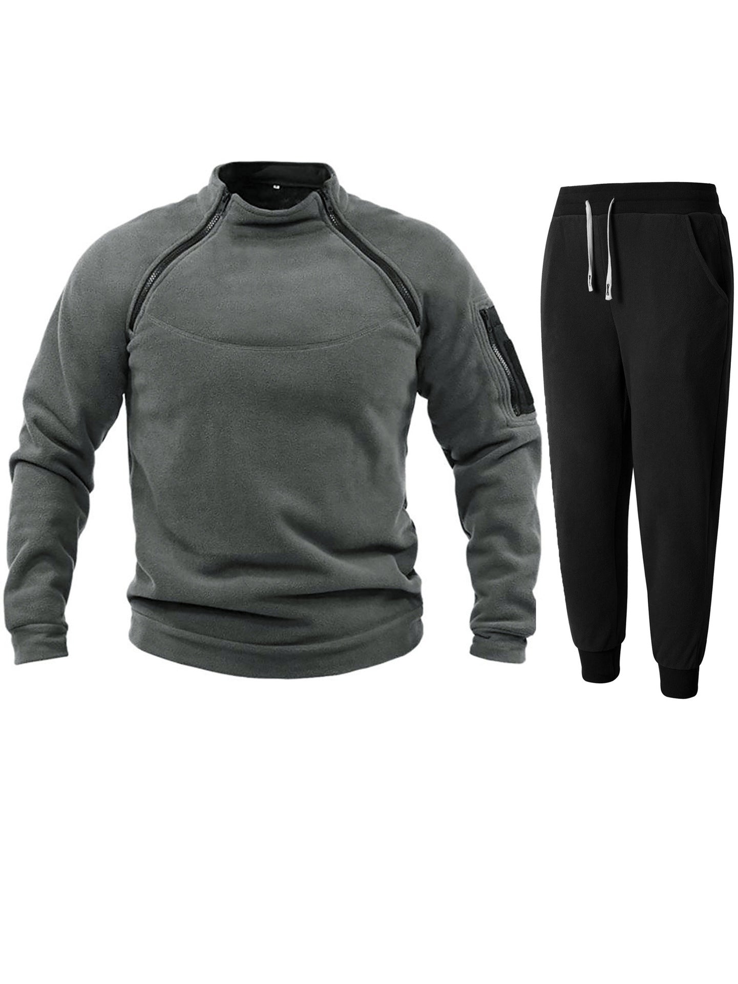 Funktionsjacke Herren Sport Fleecejacke mit elastischen Sporthosen