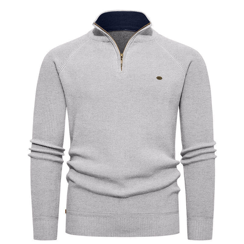 Herren Strickpullover Modern Stehkragen Reißverschluss Qualität
