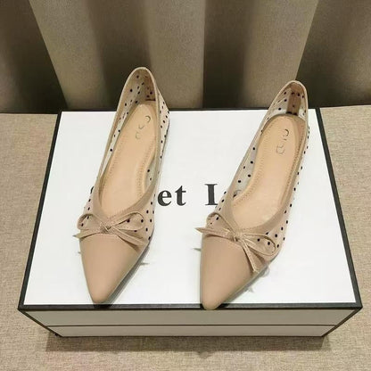 Damen Ballerinas Elegante Slipper Mit Schleife