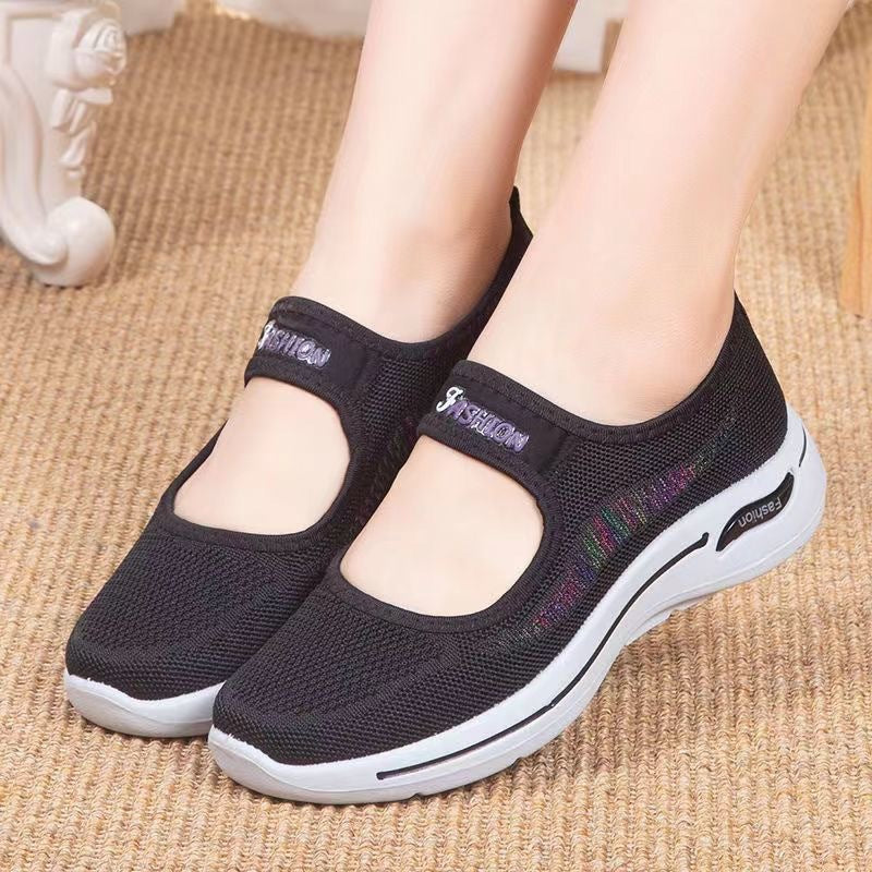 Damen Sneaker Slip-On Weite Passform Elastisch Bequem