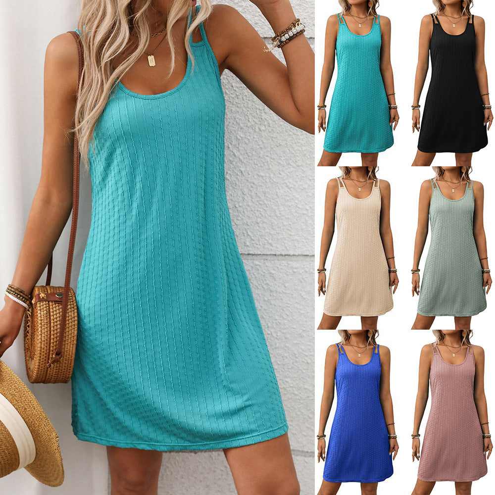 Damen Kleid Freizeit Elegantes Sommerkleid Mit Träger - BerlinGlamour