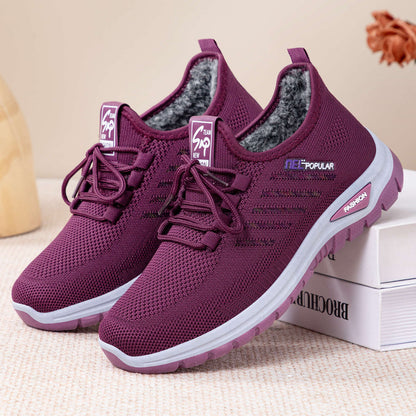 Damen Sneaker Sportlich Bequem Kuschelig
