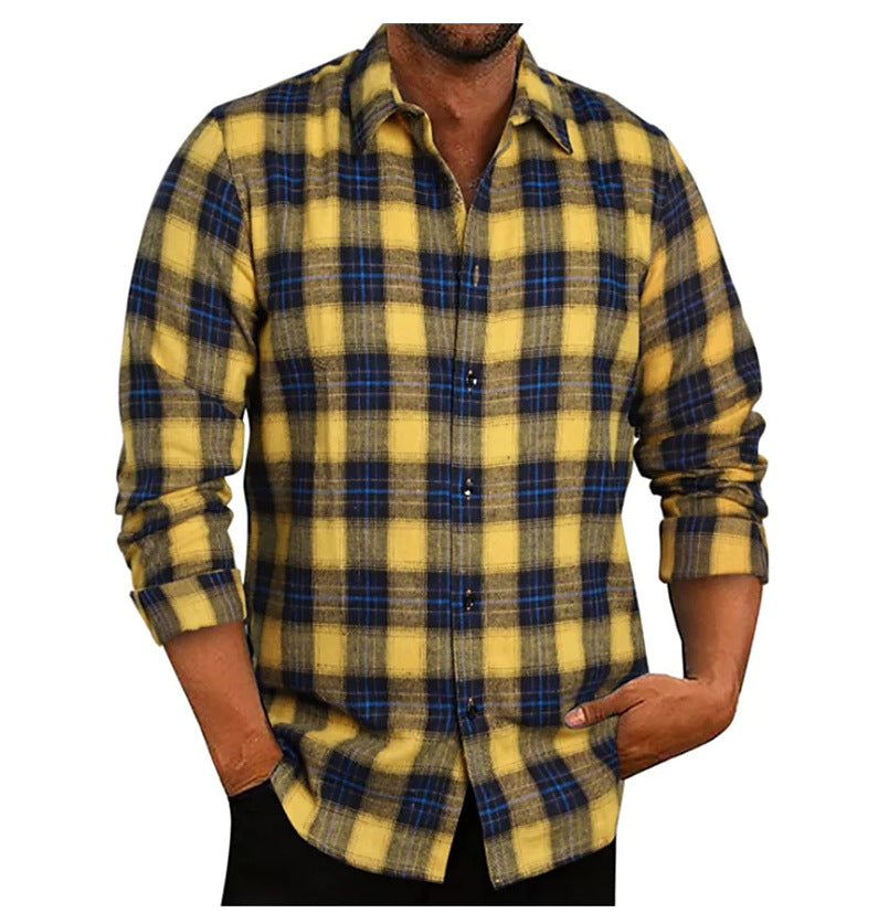 Herren Flanellhemden Kariert Elegantes Design