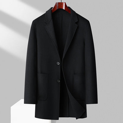 Herren Wollmantel Eleganter Wintermantel mit Taschen - BerlinGlamour