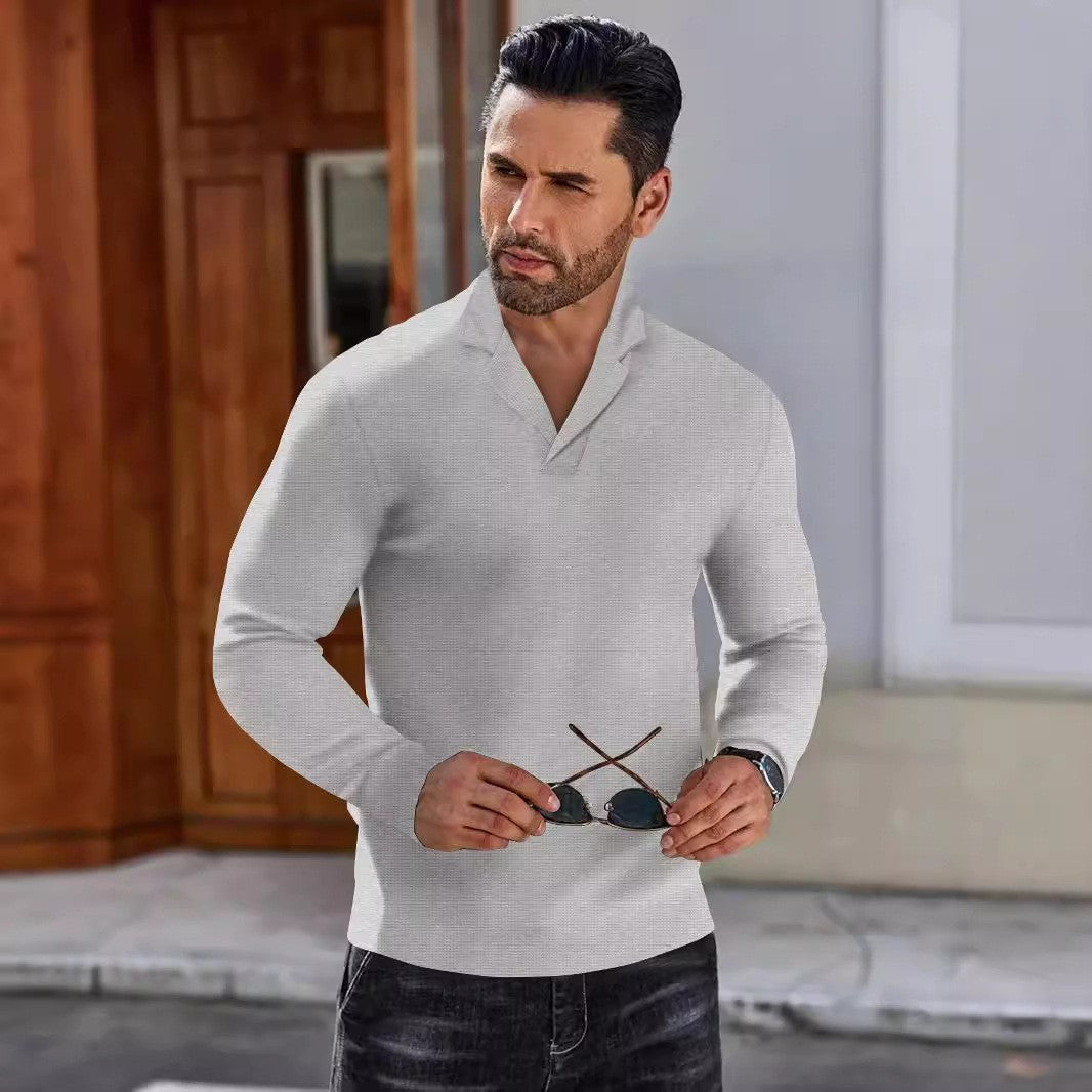 Herren Pullover Moderner Kragen Schick Schwarz - BerlinGlamour