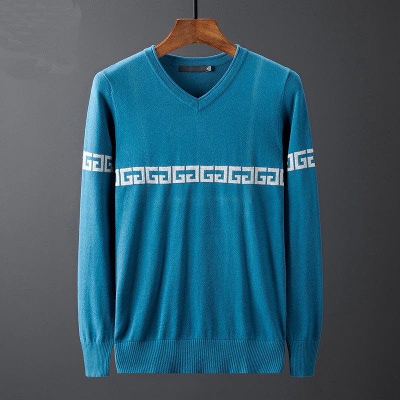Herren Pullover V-Ausschnitt Modern Dekorativ