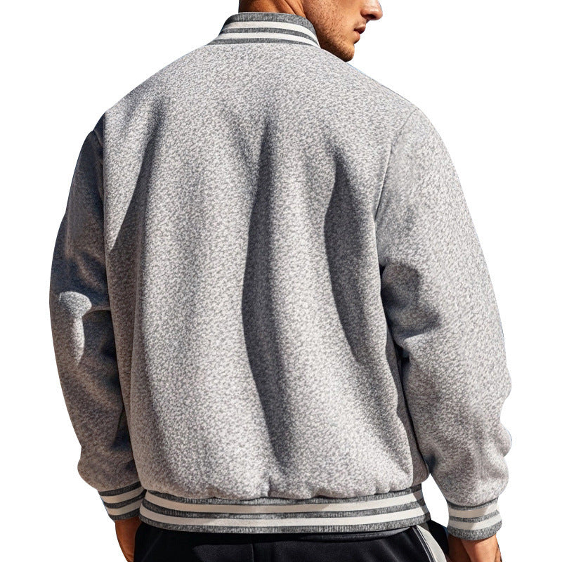 Herren Sportjacke College Style Druckknopf Verschluss
