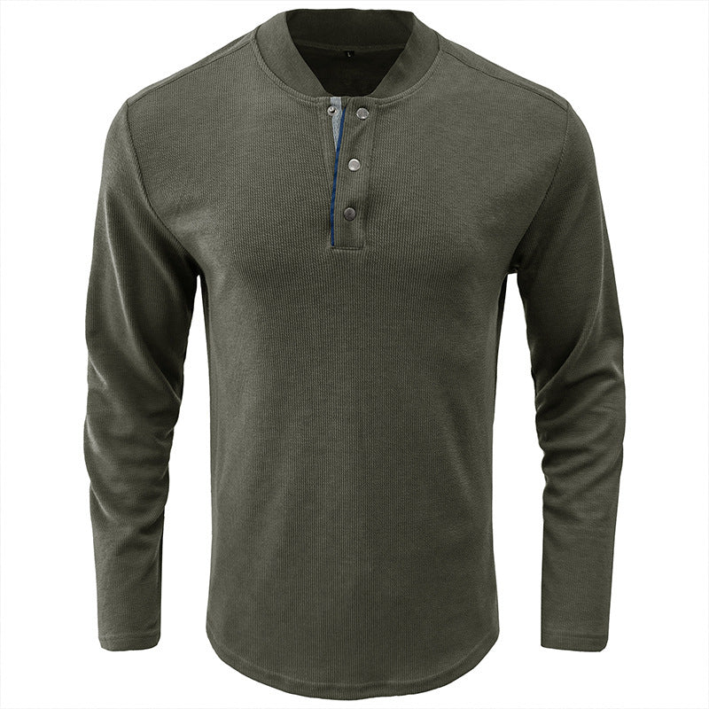 Herren Langarmshirt Gestreift Kragen Modern - BerlinGlamour