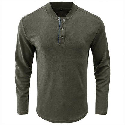 Herren Langarmshirt Gestreift Kragen Modern - BerlinGlamour