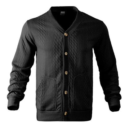 Herren Strickjacke Strukturiert Mit Taschen Modern