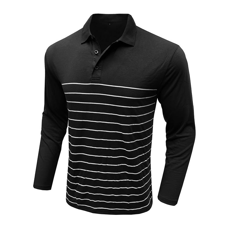 Herren Poloshirt Langarm Elegant Modern