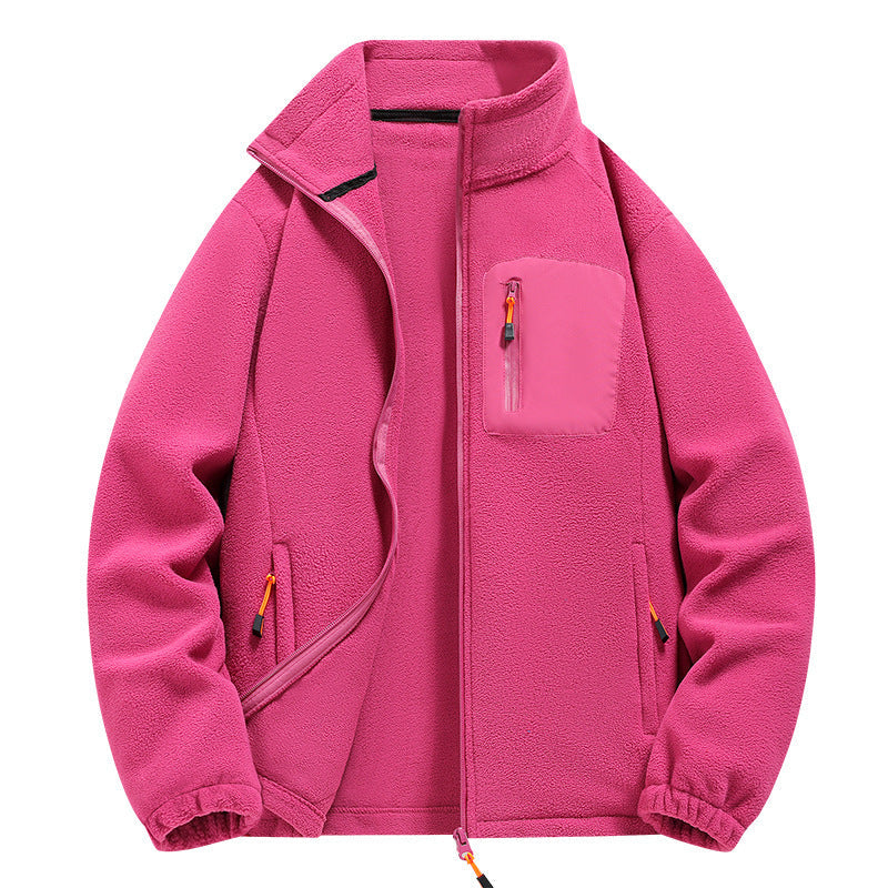 Herren Fleecejacke Warm Reißverschluss Taschen Modern