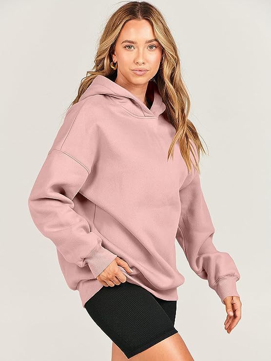 Damen Kapuzenpullover Großgemustert Weich Fleece Oversized - BerlinGlamour