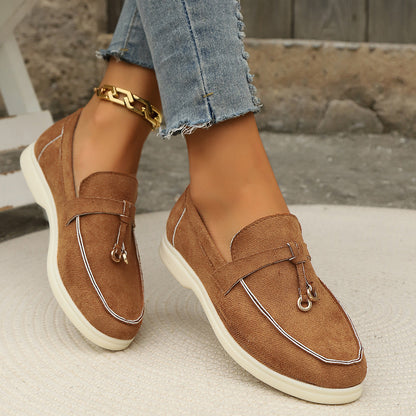Damen Mokassin Schuhe Modern Gold Dekor
