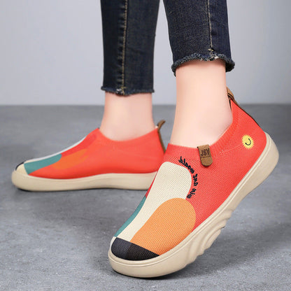 Damen Sneaker Bequem Slip-On mit Farbakzenten Trendy