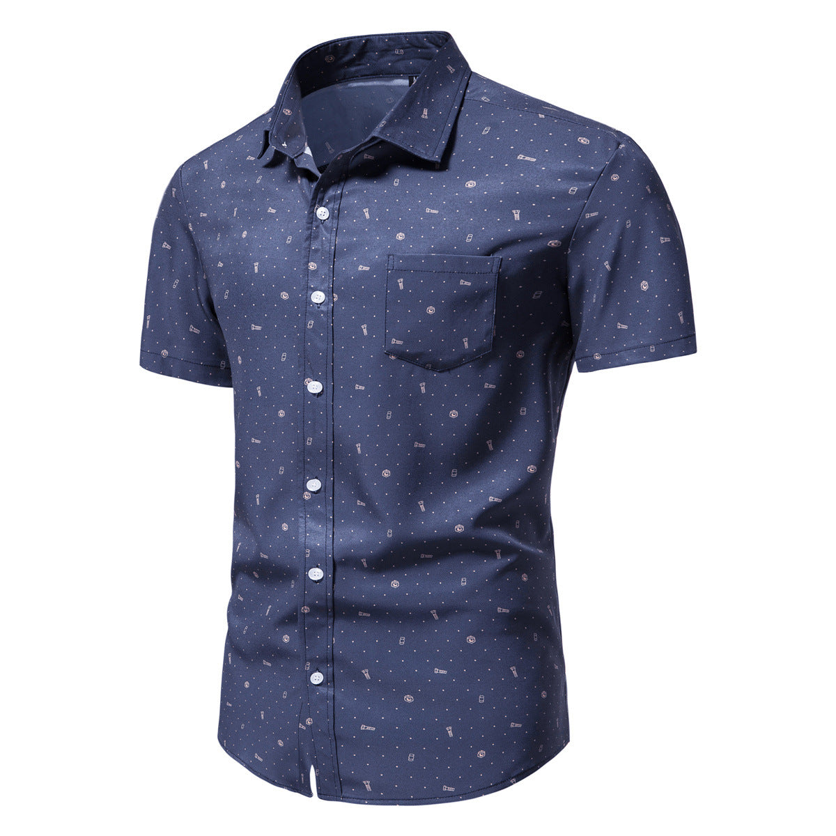 Herren Kurzarmhemd Modern Muster Berlin Style