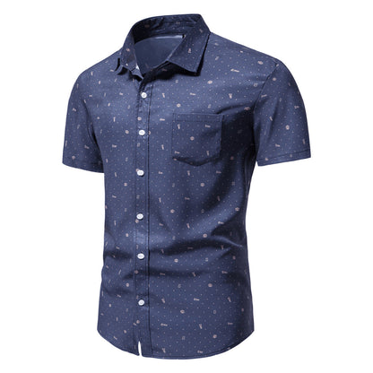 Herren Kurzarmhemd Modern Muster Berlin Style