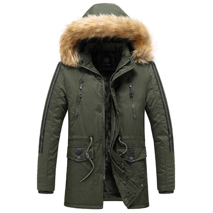 Herren Parka Winterjacke gefüttert mit abnehmbarer Kapuze