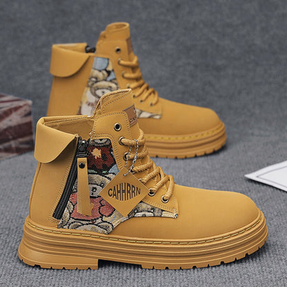 Damen Schnürboots mit Reißverschluss Farbenfroh Modisch