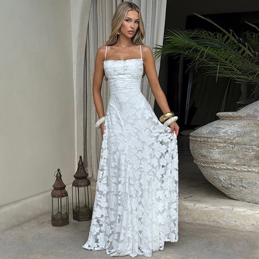 Elegantes Abendkleid Damen Floral Muster Lang - BerlinGlamour